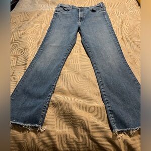 Mother - The Hustler ankle fray denim jeans. Size 32
